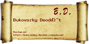 Bukovszky Deodát névjegykártya